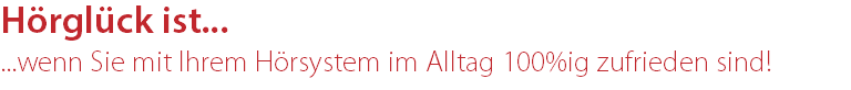 Hörglück ist... ...wenn Sie mit Ihrem Hörsystem im Alltag 100%ig zufrieden sind!